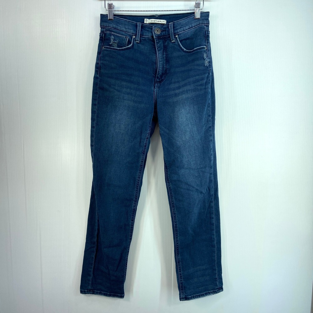 Whetherly Pierce High Rise Straight Leg‎ Blue Denim Jeans Womens 25L 0L